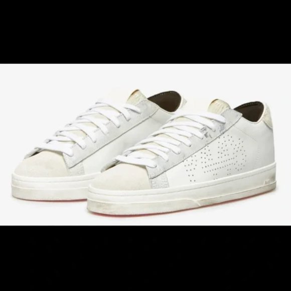 NIB P448 Jack Low Top Zebby White Leather Sneaker Women's EU41 / US 10.5-11 - Picture 5 of 15